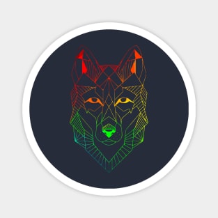 geometric wolf Magnet
